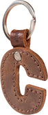 Hide & Drink Thick Leather Alphabet Letter Keychains Handmade Bourbon Brown...