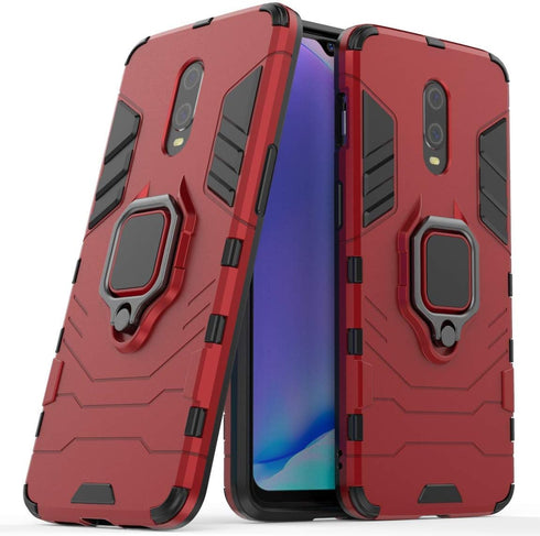 Compatible with OnePlus 7, OnePlus 6T Case, Metal Ring Grip Kickstand Shockproof Hard Bumper (Works with Magnetic Car Mount) Dual Layer Rugged Cov...