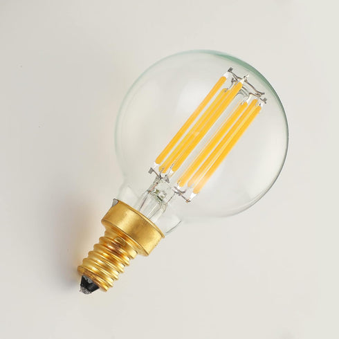 Leools e12 led Bulb dimmable g16.5 6W Equal 60 Watt 600lm AC120V e12 Candelabra Bulb for Chandeliers,Ceiling Fan,Vanity Soft White 3000K Globe e12...