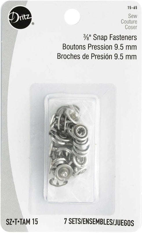 Dritz 15-65 Snap Fasteners, Size 15 (3/8-Inch), Nickel, 7 Count...