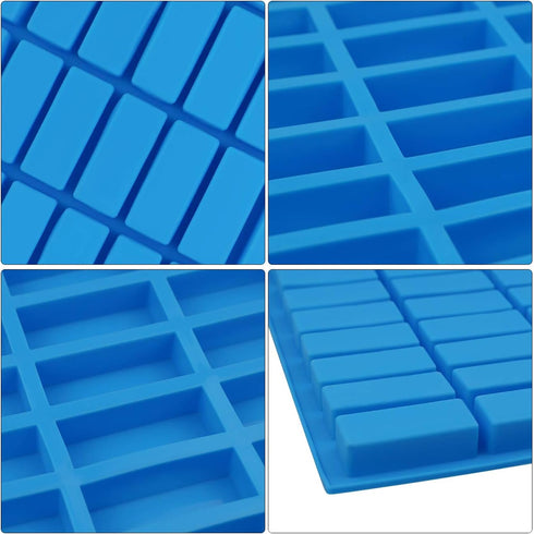 Mity rain 2 pack 40 Cavity Narrow Rectangle Silicone Caramel Candy Molds Chocolate Bar Mold for Truffles, Ganache, Jelly, Praline, Brownie, Butter...