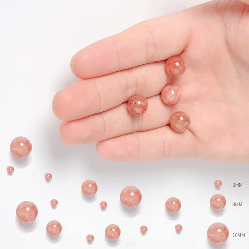 45pcs 8mm Natural Stone Beads Sunstone Chalcedony Beads Energy Crystal Healing Power Gemstone for Jewelry Making, DIY Bracelet Necklace...