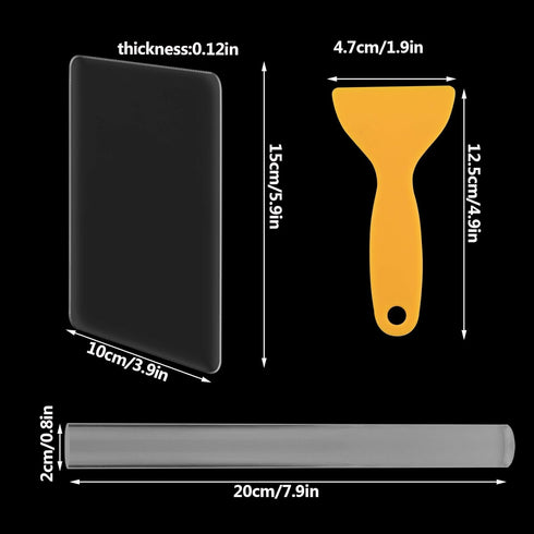 5 Pieces Polymer Clay DIY Tool, Marrywindix Acrylic Clay Roller with Acrylic Sheet Backing Board Plastic Scraper Assisted Shovel Rubber Clay Tools...