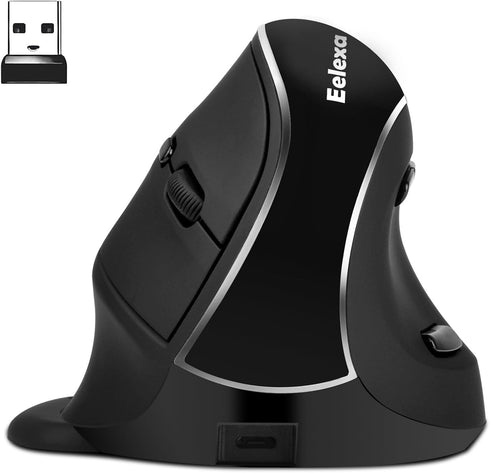 Ergonomic Vertical Mouse: 2.4G Bluetooth Dual Mode Optical Computer Mice,Wireless Rechargeable Mouse with Removable Palm Rest,Compatible with Wind...