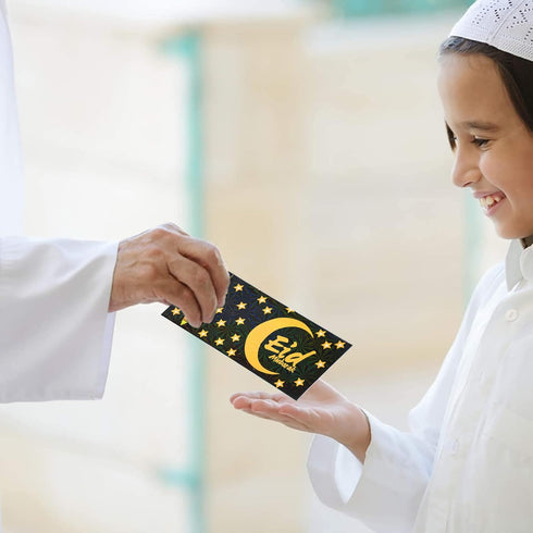 18 Pieces Eid Mubarak Money Envelopes, 7 x 3.1 Inch Cash Gift Card Holders Ramadan Pocket Envelope for Money for Kids, Eid Holiday Celebrations De...