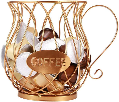 POWSTRO K Coffee Pod Storage, K Cup Holder, Coffee Cup Basket and Organizer Mug, Cup Keeper Coffee for Kitchen Cafe Bar Tearoom Countertop Item St...