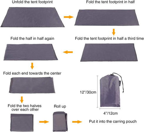REDCAMP Waterproof Camping Tent Tarp - 83" x83'', 4 in 1 Multifunctional Tent Footprint for Camping, Hiking and Survival Gear, Lightweight and Com...