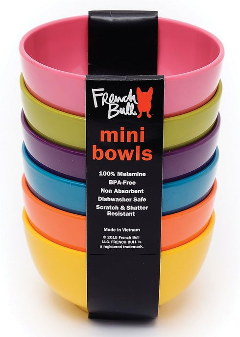 French Bull Melamine 6-Piece Bowl Set (Solid Color, 4" Mini Bowls set of 6)...