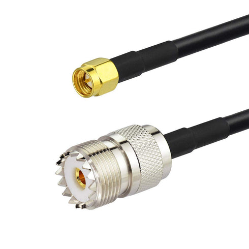 BINGFU SMA Male to UHF SO239 Female & PL259 Male RG58 Coaxial Jumper Cable 12 inch 30cm (2-Pack) for Portable VNA Vector Network Analyzer Antenna ...