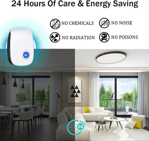 Ultrasonic Pest Control Repeller 6 Packs Electronic Plug in Indoor Sonic Repellent Pest Control for Cockroach Bugs Roaches Insects Mice Spiders Mo...