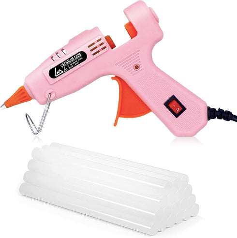 Glue Gun, Mini Hot Glue Gun Kit with 20 Glue Sticks, Hot Glue Guns for Crafts School DIY Arts Home Quick Repairs, Mini Glue Gun Pink...