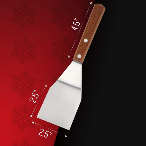 Homi styles Cookie/Brownie Spatula Small Metal Spatula With Merbau Wooden Handle | Heavy Duty Stainless Steel Flipper With Beveled Edges | Small S...