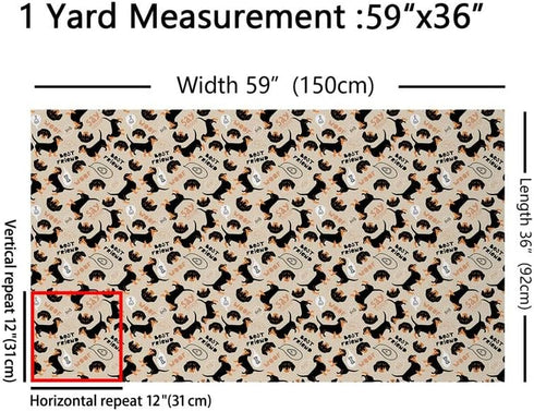 Dachshund Outdoor Fabric by The Yard, Sausage Dog Cute Pet Upholstery Fabric for Chairs,Kawaii Puppy Dog Decorative Fabric for Home DIY Projects, ...