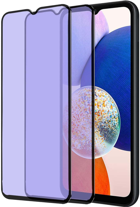 2 pack Anti Blue Light Tempered Glass Screen Protector Compatible with Samsung Galaxy A14.Eye Protection Tempered Glass Film,No Bubbles,9H Hardnes...