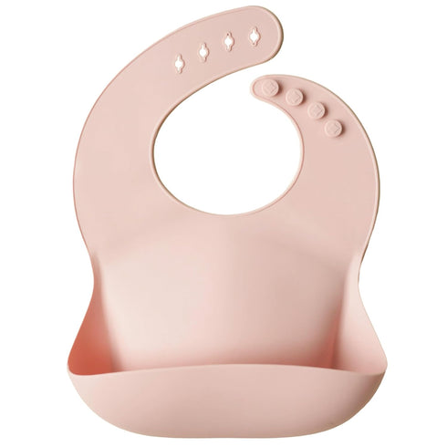 mushie Silicone Baby Bib | Adjustable Fit Waterproof Bibs (Blush)...