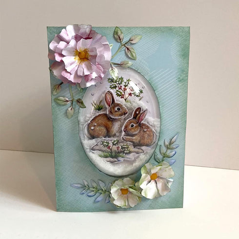 Katy Sue 'ICY Watercolour' Die-Cut/Paper Tole Flowers & Leaves. Contains 12 Letter Sized Sheets - 8 of Die Cut Flowers & 4 of Die Cut Leaves in Bl...