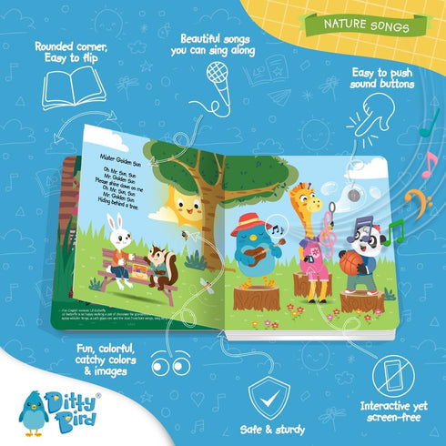 DITTY BIRD Musical Books for Toddlers | Fun Children's Nursery Rhyme Book | Rain, Rain, Go Away Book with Sound | Interactive Toddler Books for 1 ...