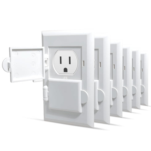 Outlet Covers Baby Proofing - 6 Pack Baby Proof Safety Electric Plug Covers - for Duplex Outlets - Easy Install...