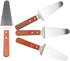 4 Pcs Stainless Steel Pizza Servers with Wooden Handle, Triangular Spade Pie Pastry Spatula for Cake, Dessert, Tart, Pie and Pizza...