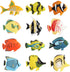 RCOMG 24PCS Tropical Fish Toys, Plastic Sea Creatures Figurines Set, Educational Learning Ocean Animal Figures, Party Favor Miniature Toys Gifts f...