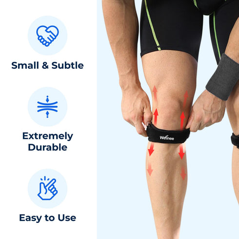 Patella Knee Strap – Adjustable Knee Brace for Support, Running, Basketball, Volleyball, Tennis, Hiking, and more – One Size Fits Most - Wellknee ...