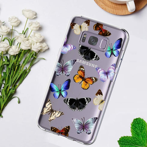 for Galaxy S8 Case, for Samsung S8 Cute Case, Clear Flexible Bumper TPU Soft Rubber Silicone Cover Phone Case for Samsung Galaxy S8 Butterfly...