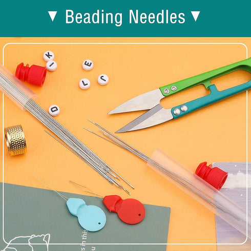 UOOU 28 Pcs Beading Needles Set Include 20 Pcs Long Straight Beading Thread Needles + 8 Pcs Big Eye Beading Needles, Embroidery Needles with Needl...