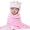 Vauwmsr Baby Hooded Blanket Ultra Soft Warm Newborn Infant Swaddle Wrap Bath Shower Towel, 25.6" x 39.4", Pink...