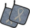 Caroline's Treasures AN1210PTHD Clear Ribbon for Lung Cancer Awareness Pair of Pot Holders Kitchen Heat Resistant Pot Holders Sets Oven Hot Pads f...