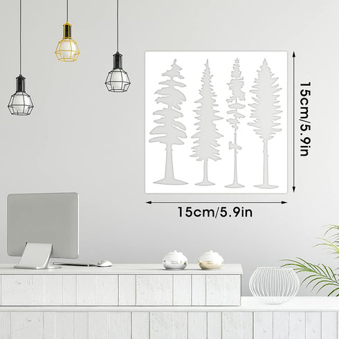 8 Pcs Pine Trees Stencils,Reusable Trees Template Large Tree Stencil for Painting Wall Wood Window Furniture Fabric Canvas Home Decor Supplies Art...