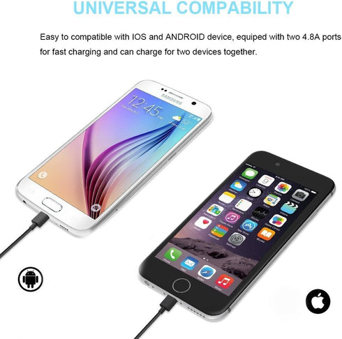 4.8A 24W Dual USB Car Charger Volt Meter Car Battery Monitor with LED Voltage & Amps Display, Cigarette Lighter Adapter, Compatible with iPhone 15...