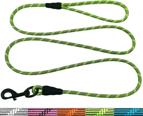 1/5" Rope Dog Leash for Small Dogs, 6FT Lightweight Sturdy Dog Walking Leash with Rotating Metal Clip, Nylon Pet Leash for Puppy/Cats...