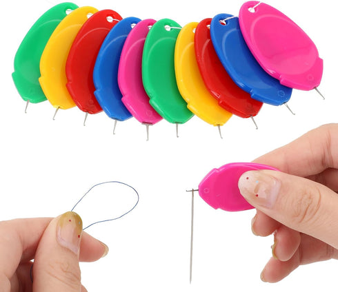 Needle Threaders, 10 Pcs Small Needle Eye Threader Tool Sewing Gadgets Easy Sewing Supplies Fast and Precise Threading for Quilting Hand Sewing, S...