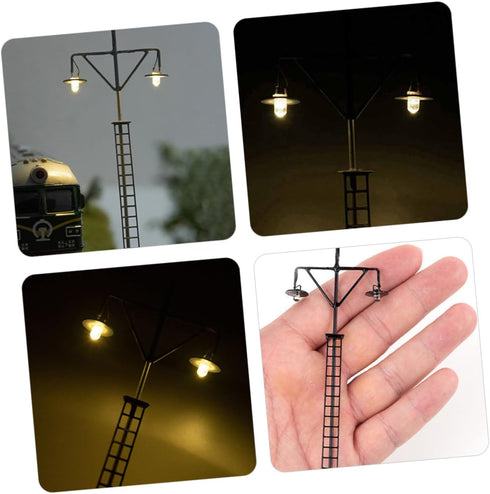 STOBOK 2pcs Train Light Model Sand Table Building Material Decorative Garden Lights Railway Train Scenery Model Miniature Street Lamp Model Railwa...