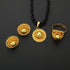 Huangshanshan Necklace Pendants Earrings Ring Set Gold Filled Plated Jewelry African Ethiopia Flower Jewelry Set...
