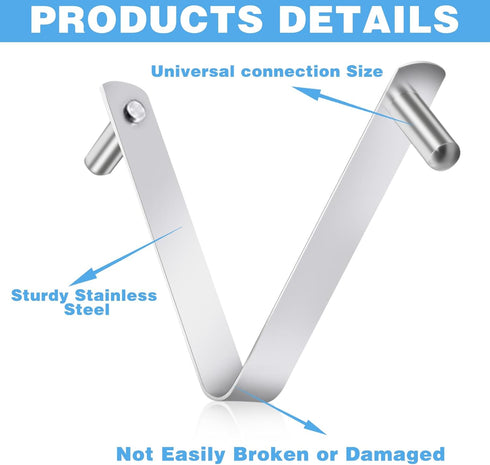 12Pcs Pool Brush Clip V-Shaped Clip, Easy to Install Pool Accessories Tools Pool Pole Clips Pool Hooks for Poles, Applies to Stainless Steel Clips...