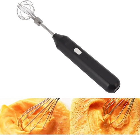 Electric Handheld Egg Beater, Round Head Electric Milk Frother Coffee Blender Milkshake Blender Foamer Battery Powered Whisk Balloon Mixer for Hom...