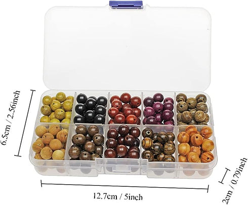 200pcs 8mm Stone Beads Kit Round Loose Gemstone 10 Color Wood Beads for Bracelet Necklace Earrings Jewelry Making...
