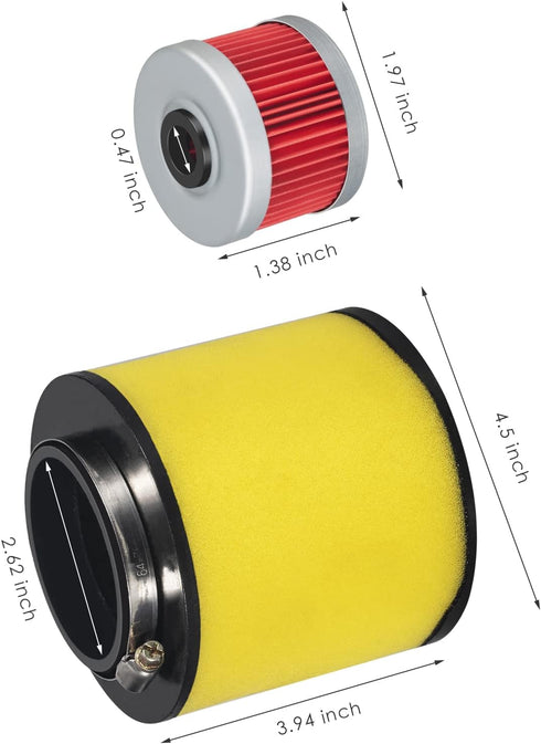 Air Filter,Oil Filter,Spark Plug Element Cleaner Replacement 17254-HC5-900 for Fourtrax TRX300 TRX300FW TRX400FW TRX450S TRX450ES TRX450FE TRX450F...