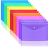 EOOUT 14 Pack Plastic Envelopes Poly Envelopes, Clear Document Folders Plastic File Folders with Snap Closure, 7 Colors, Letter A4 Size File Envel...