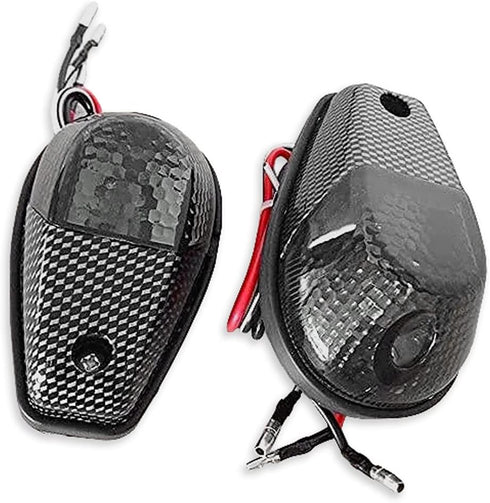 HTTMT MT224-012-CN+SM Smoke Flush Mount Turn Signals Blinker Light Compatible with Universal Sportbikes...