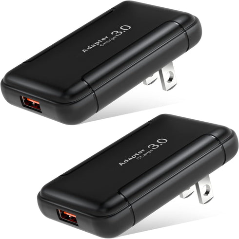USB Wall Charger, Costyle 2 Pack 18W GaN Tech Slim Fast Charge 3.0 Port Fast Charging Block with Foldable Plug Compatible for Samsung Galaxy S10 S...