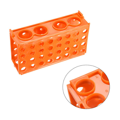 uxcell 4 Way Tube Rack Polypropylene 80-Well Orange for 0.5ml, 1.5ml, 1.8ml, 10ml, 15ml, 50ml...