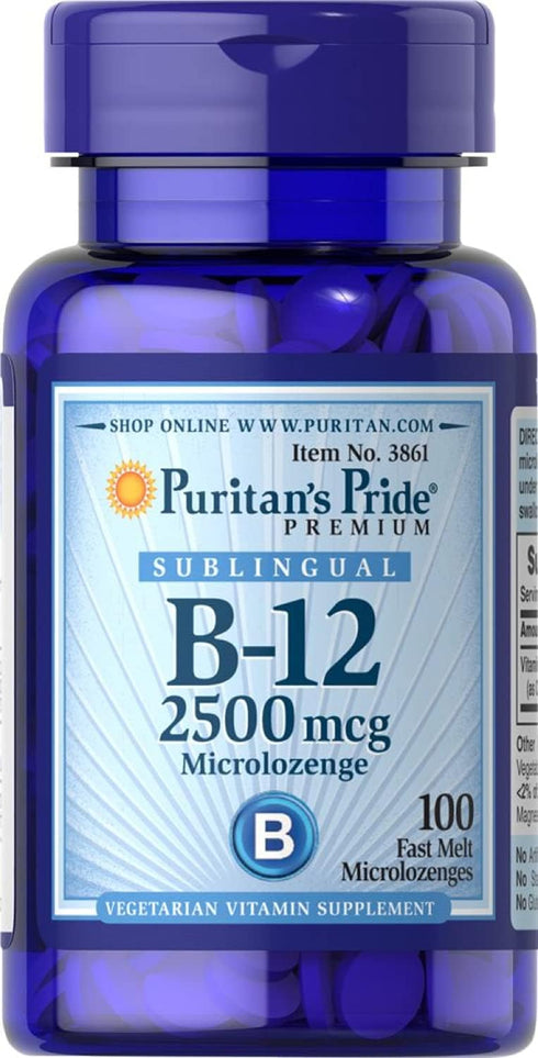 Puritan's Pride Vitamin B-12 2500 mcg Sublingual-100 Microlozenges...