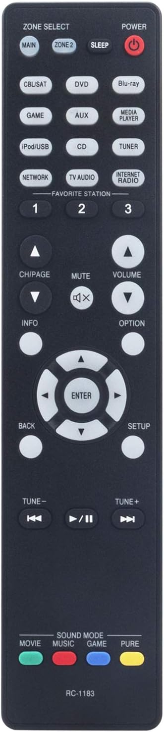 RC-1183 Replacement Remote Control fit for Denon AV Receiver AVR-X2000 AVRX2000...