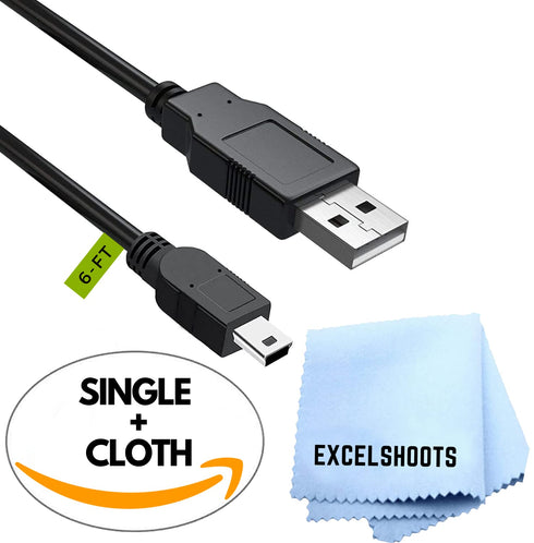 USB Cable, Compatible with Canon EOS Rebel T7 DSLR Digital Camera and Other Devices with Cleaning Cloth, Mini USB Data Transfer Cable & Charging C...