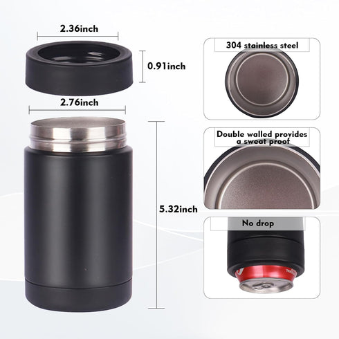 14 oz. Beer Bottle and Can Cooler with Beer Opener,3 in 1 Can Cooler, Slim Can Beer Bottle Insulators Holder, Double Walled Stainless Steel Insula...