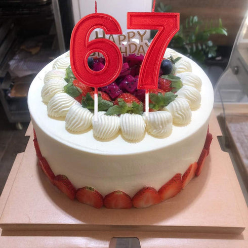 2.76in Birthday Candles Glitter Cake Red Number 7 Candles Topper Decoration for Wedding Anniversary,Party Celebration (RED Number 7)...