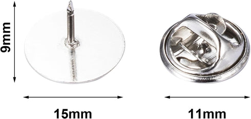 Canomo 50 Pairs Butterfly Pin Backs with 15mm Tie Tacks Blank Pins for for Lapel Pins, Service Bars and Jewelry(Silver)...