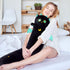 Long Cat Plush Kawaii Body Pillow, 20” Cute Black Cat Stuffed Animals Soft Plushies, Big Eyes Kitten Plush Toys Throw Pillow Doll Gift for Girlfri...